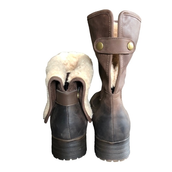 Tara M. Tori Brown Burnished Leather Convertible Fold Over Boot Size 9.5 - Picture 2 of 11